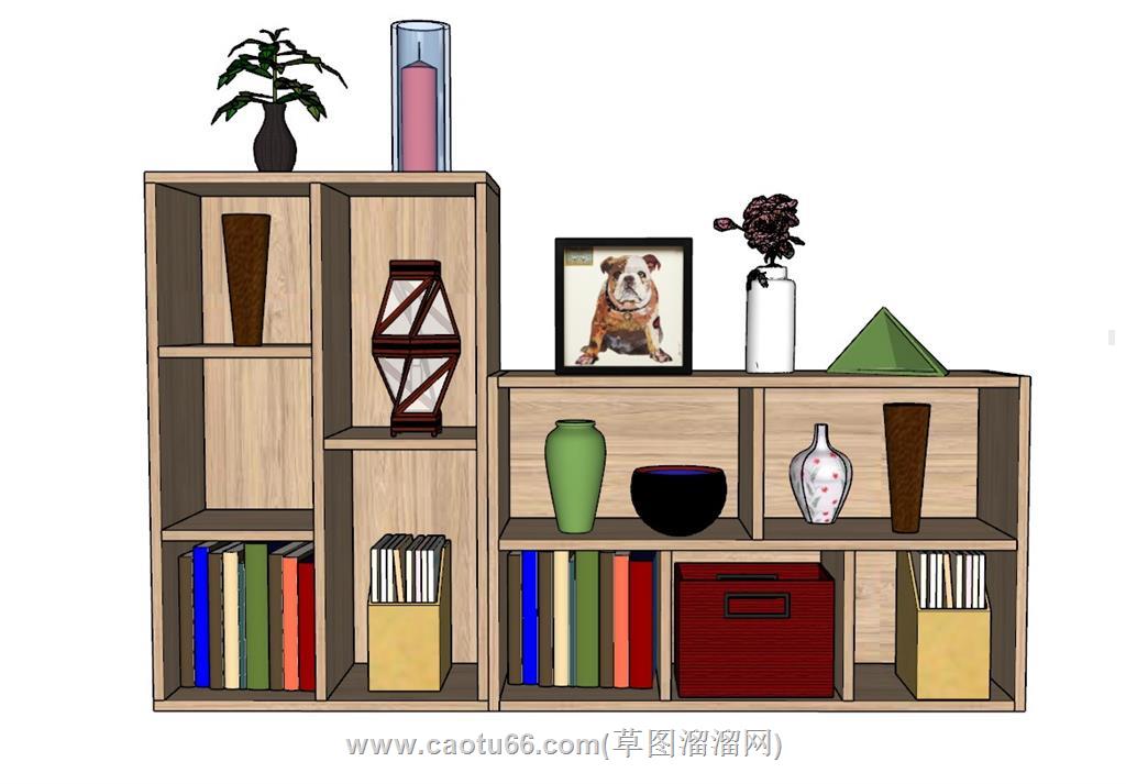 格子柜摆件柜装饰柜SU模型