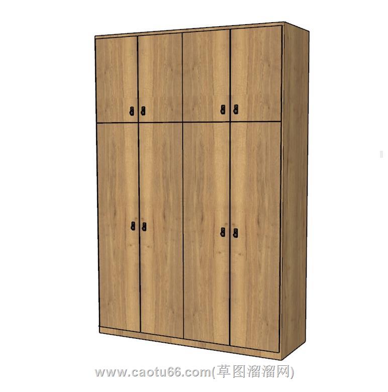 原木衣柜SU模型