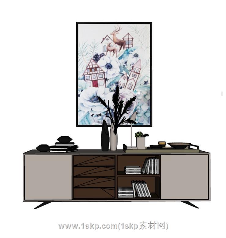 边柜装饰柜SU模型