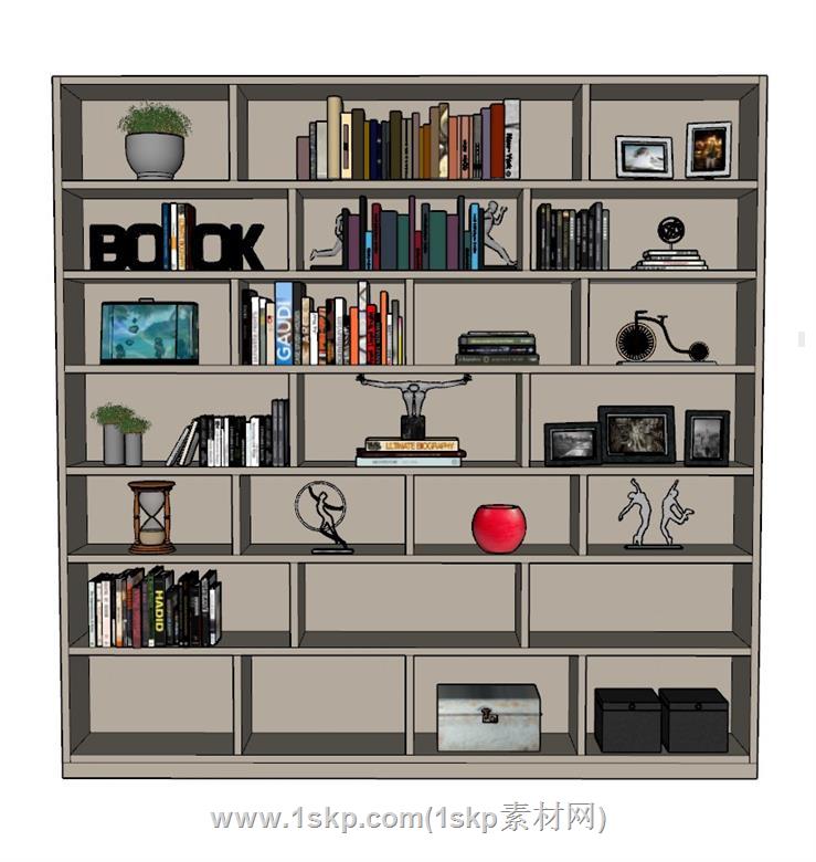 书柜书架SU模型