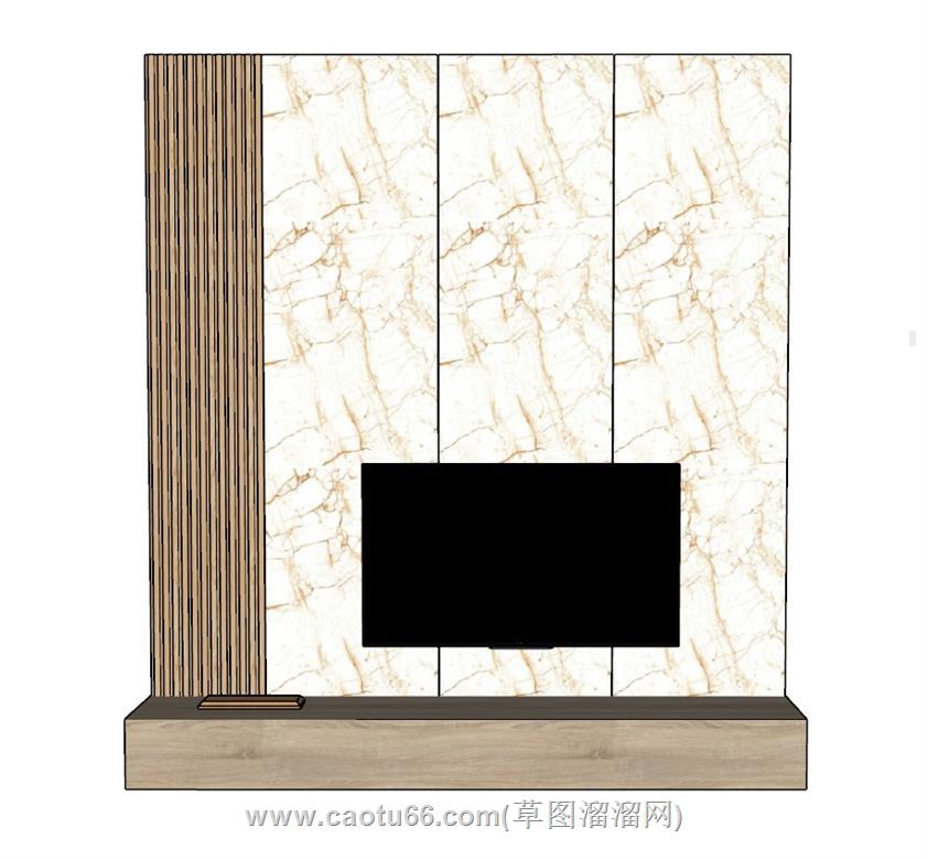 电视柜电视墙SU模型