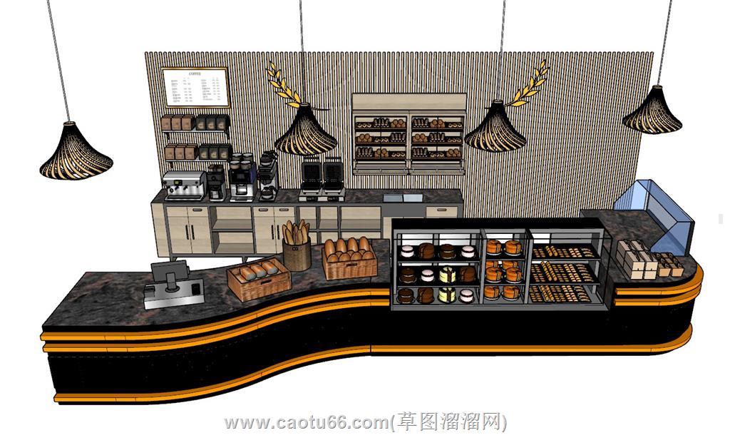 蛋糕柜展柜蛋糕店SU模型