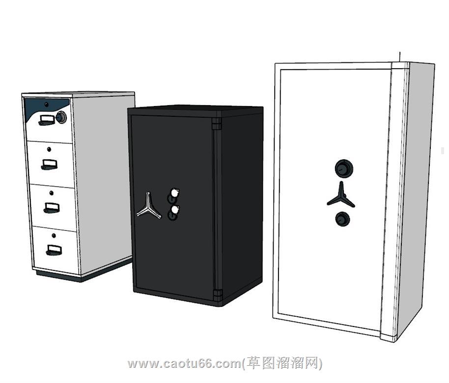 保险箱保险柜SU模型