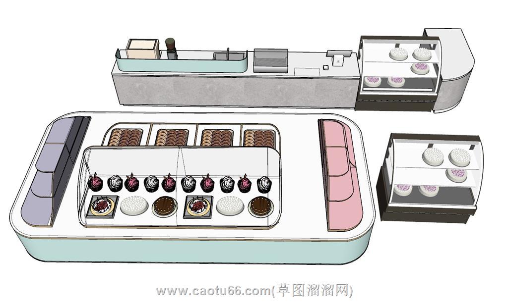 糕点柜蛋糕柜SU模型