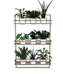 花架植物花盆SU模型