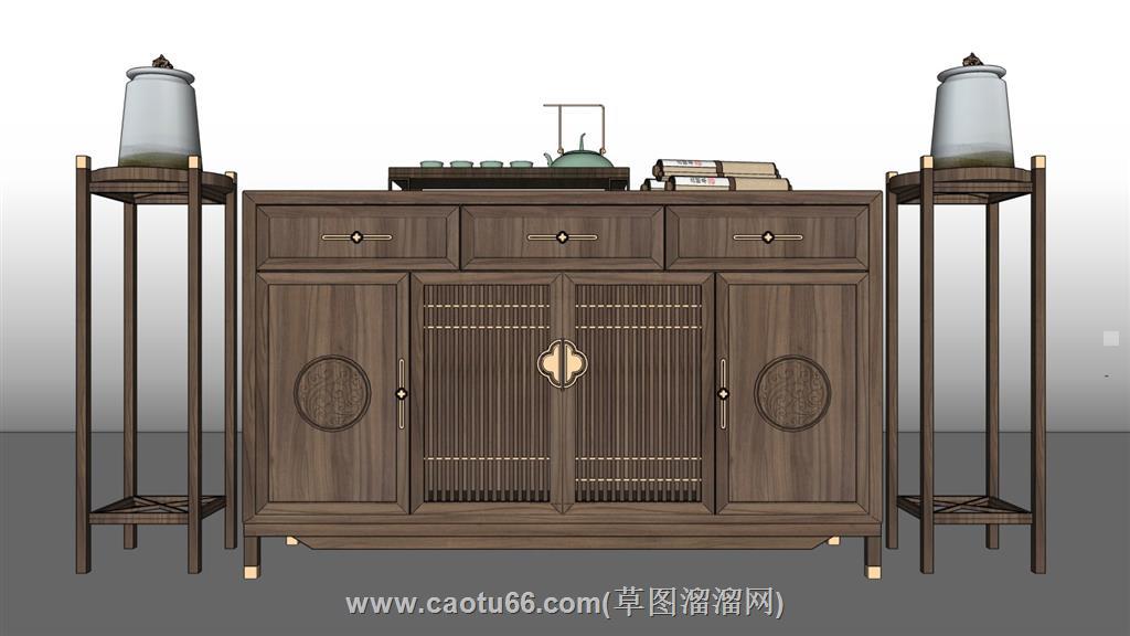 餐边柜边桌柜SU模型