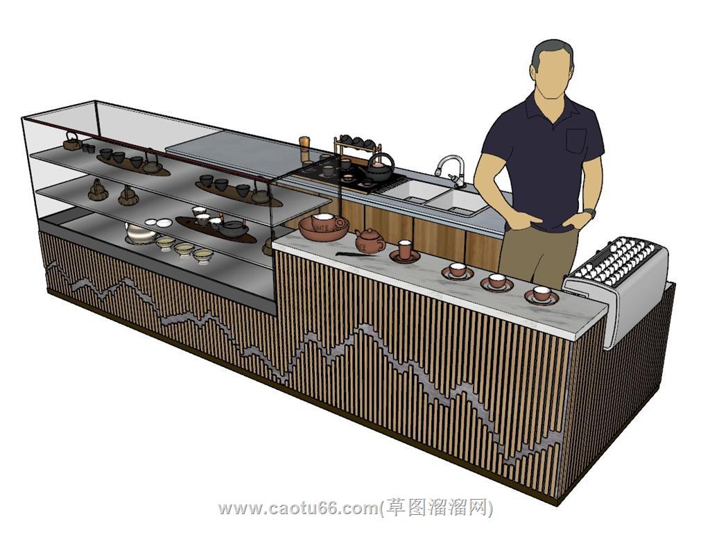 前台柜展柜蛋糕柜SU模型