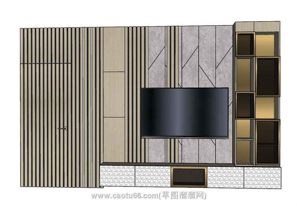 电视柜电视SU模型