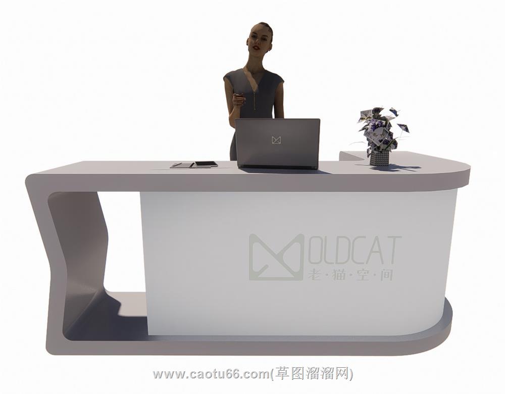前台柜接待台SU模型