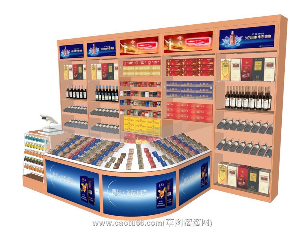 烟柜展柜酒柜SU模型
