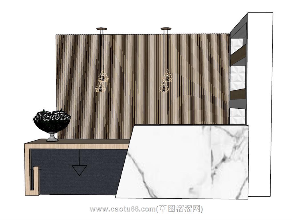 前台柜服务台SU模型
