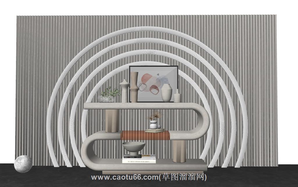 玄关端景台SU模型