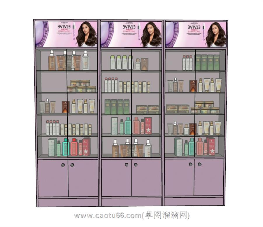化妆品柜展SU模型
