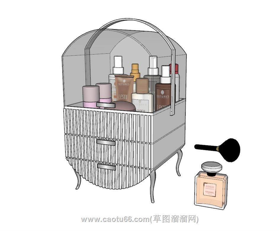 化妆柜化妆品SU模型