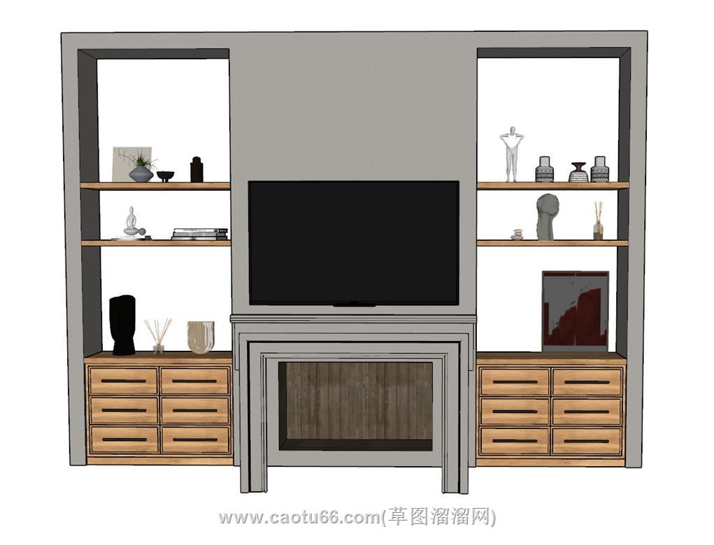 电视柜工艺品SU模型