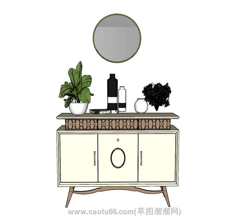 玄关柜端景台SU模型