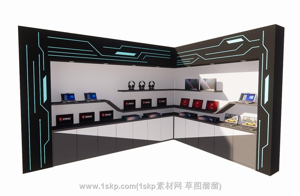 电子科技展柜SU模型