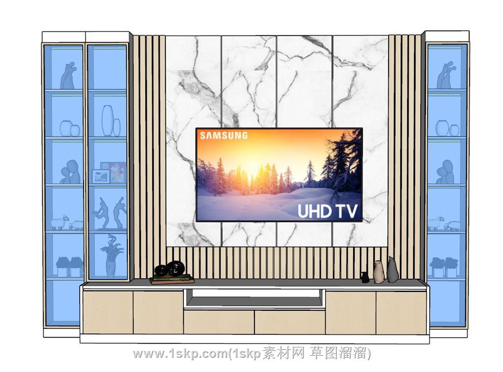 电视柜格子柜SU模型