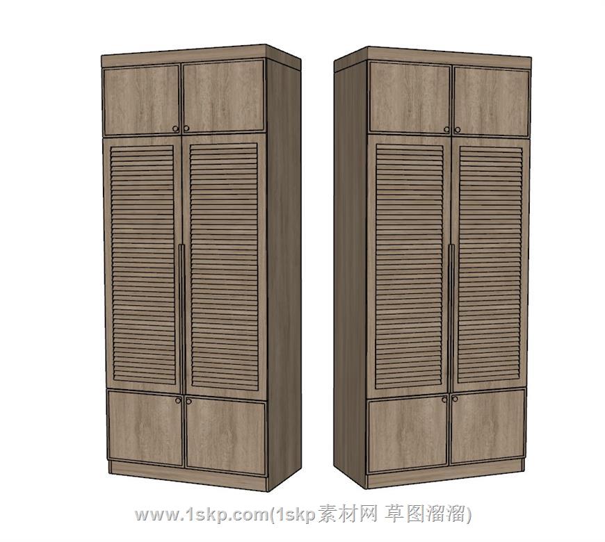 百叶门衣柜SU模型