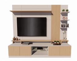电视柜电视墙SU模型