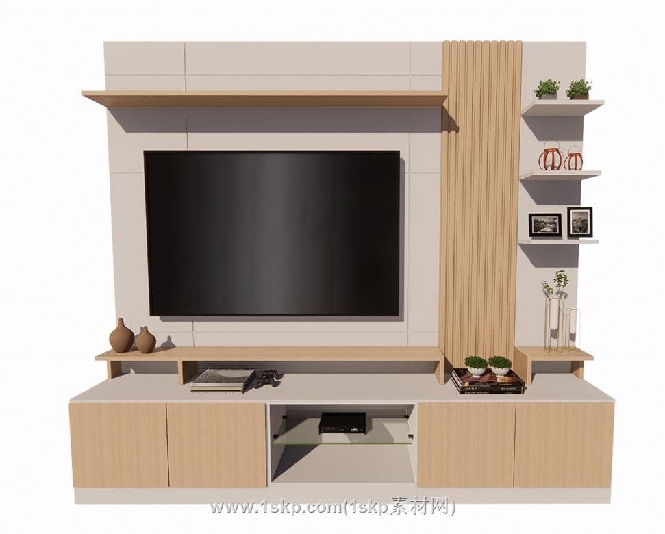 电视柜电视墙SU模型