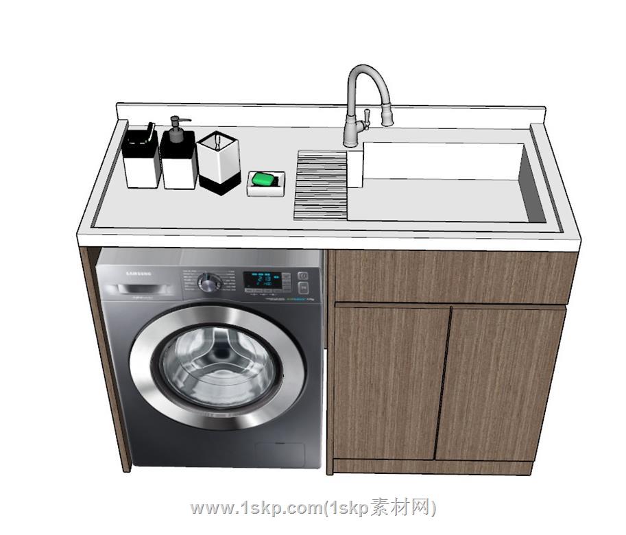 洗衣柜水池SU模型