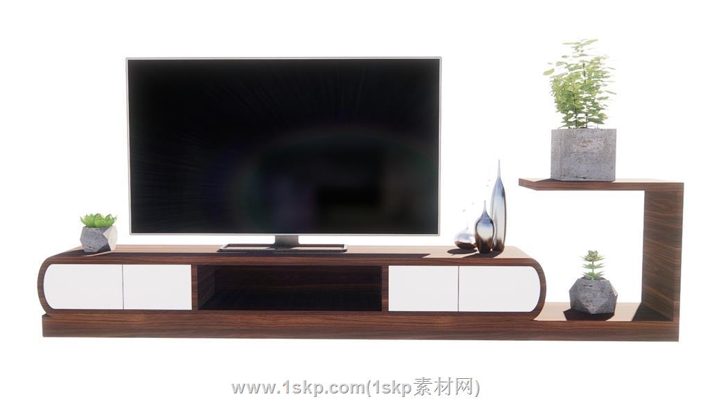 电视柜电视机SU模型
