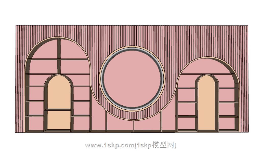 艺术书柜SU模型