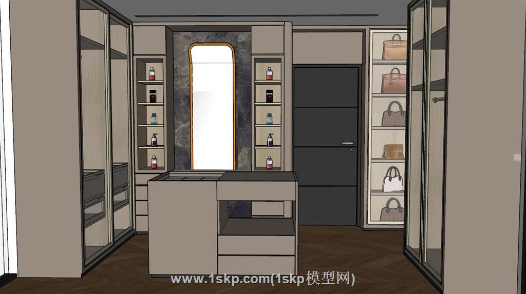 衣帽间衣帽柜SU模型