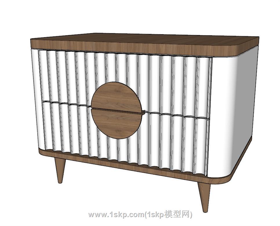 新中式边桌柜SU模型