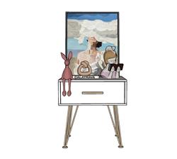 床头柜摆件SU模型