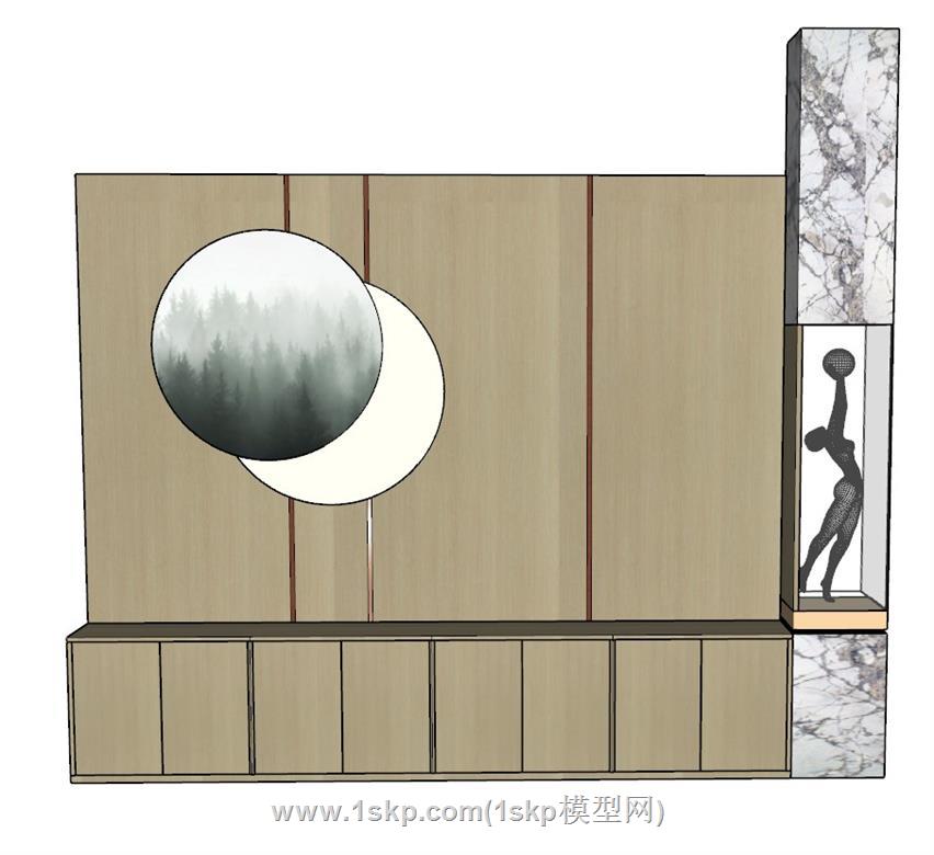 玄关柜装饰柜SU模型