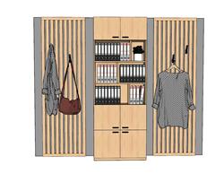 文件柜挂衣架衣服SU模型