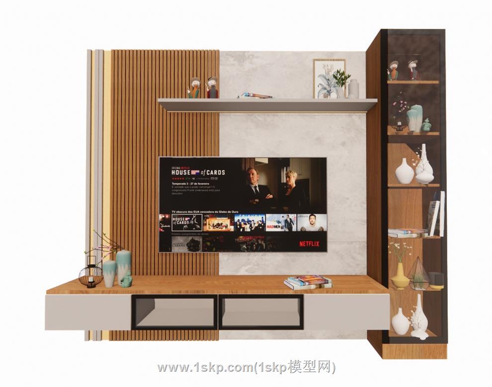 电视柜摆件SU模型