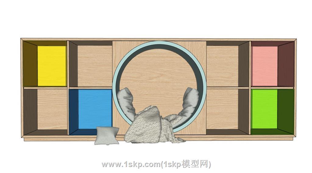 儿童柜书柜SU模型