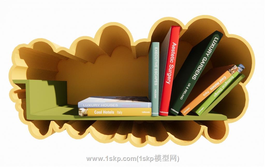 墙架书架书本SU模型