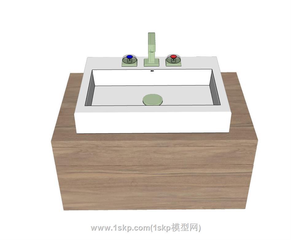 洗漱池浴室柜SU模型