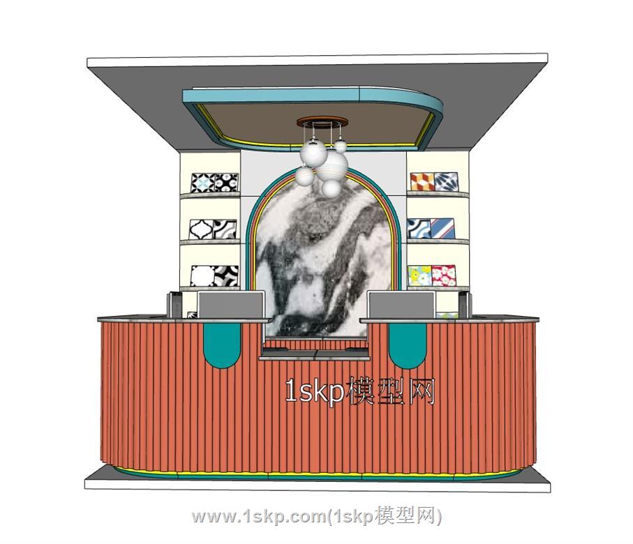 前台柜接待台SU模型