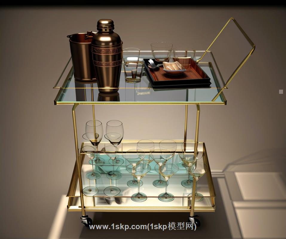 酒水推车SU模型