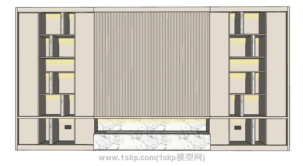 电视柜电视墙SU模型