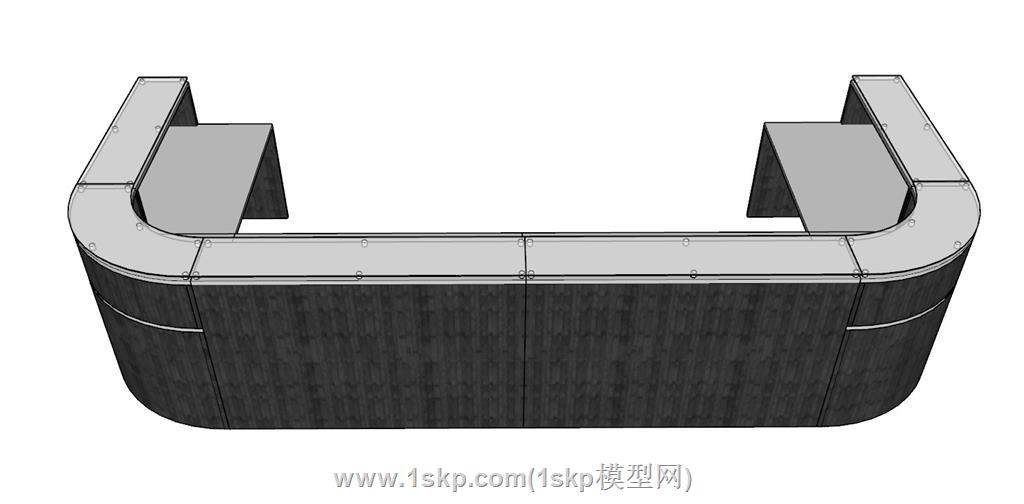咨询桌前台柜SU模型