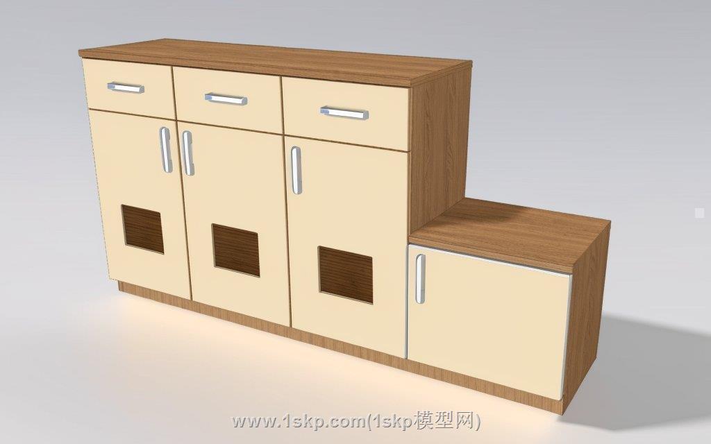现代换鞋柜SU模型