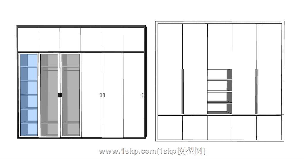 现代衣柜SU模型