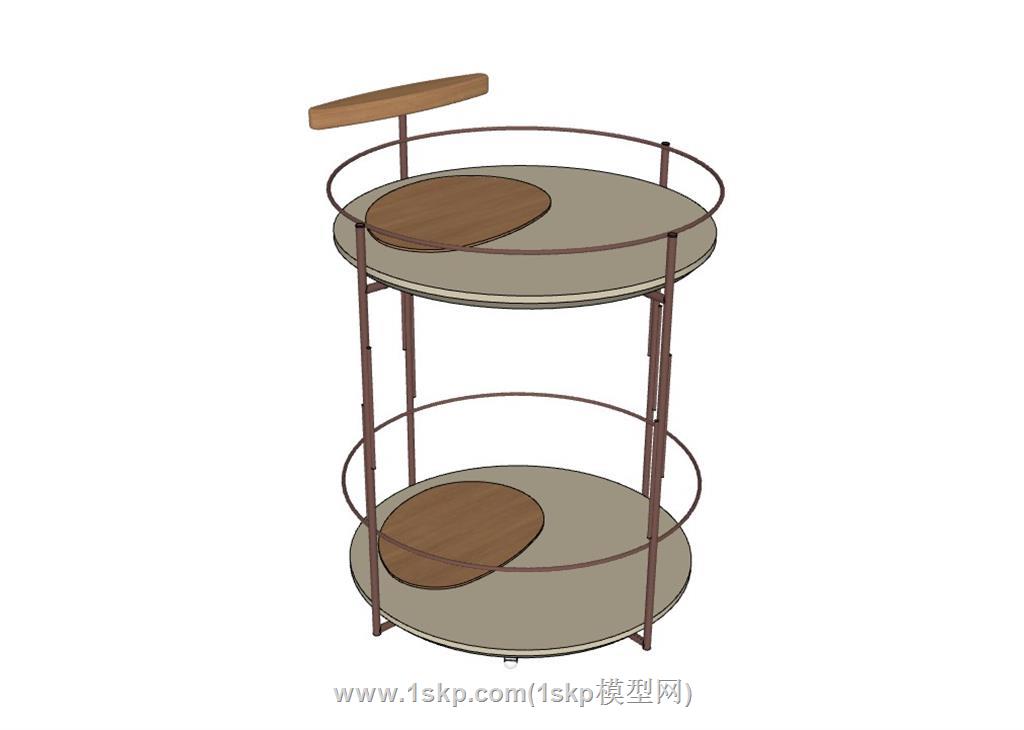 带滑轮的边几SU模型
