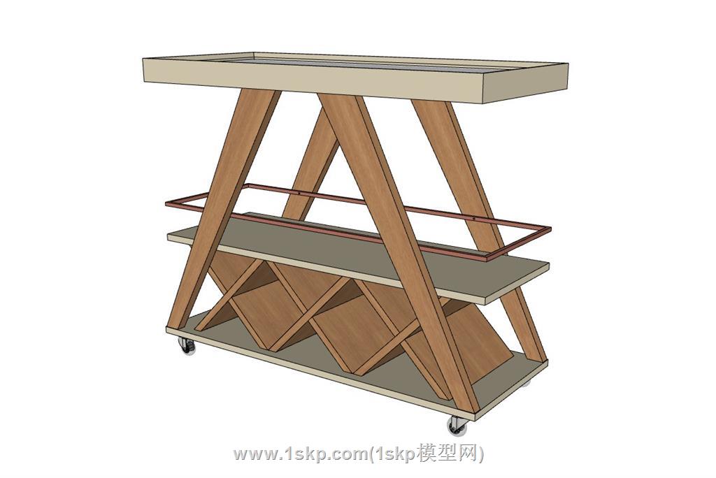 推车酒架SU模型