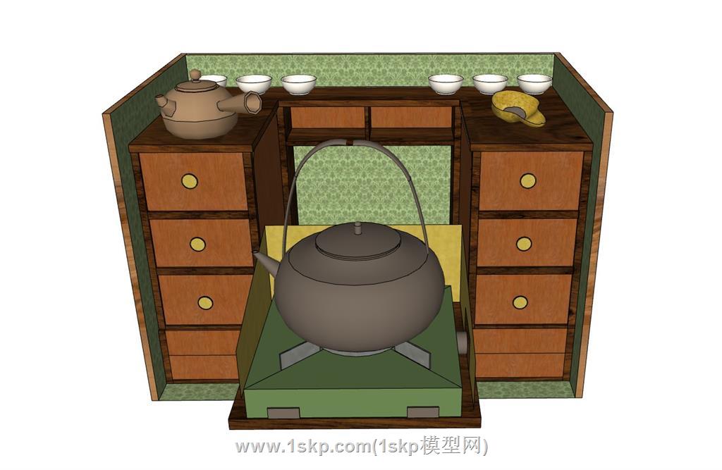 折叠柜子SU模型