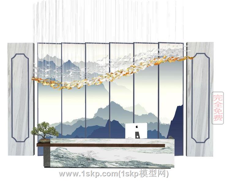 新中式前台柜接待台