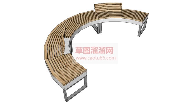 弧形户外座椅SU模型