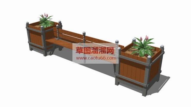 欧式长椅户外座椅景观座椅SU模型
