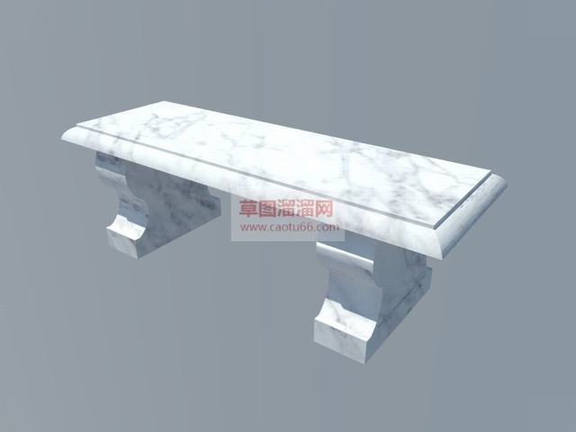 户外石头椅子石凳大理石凳子SU模型